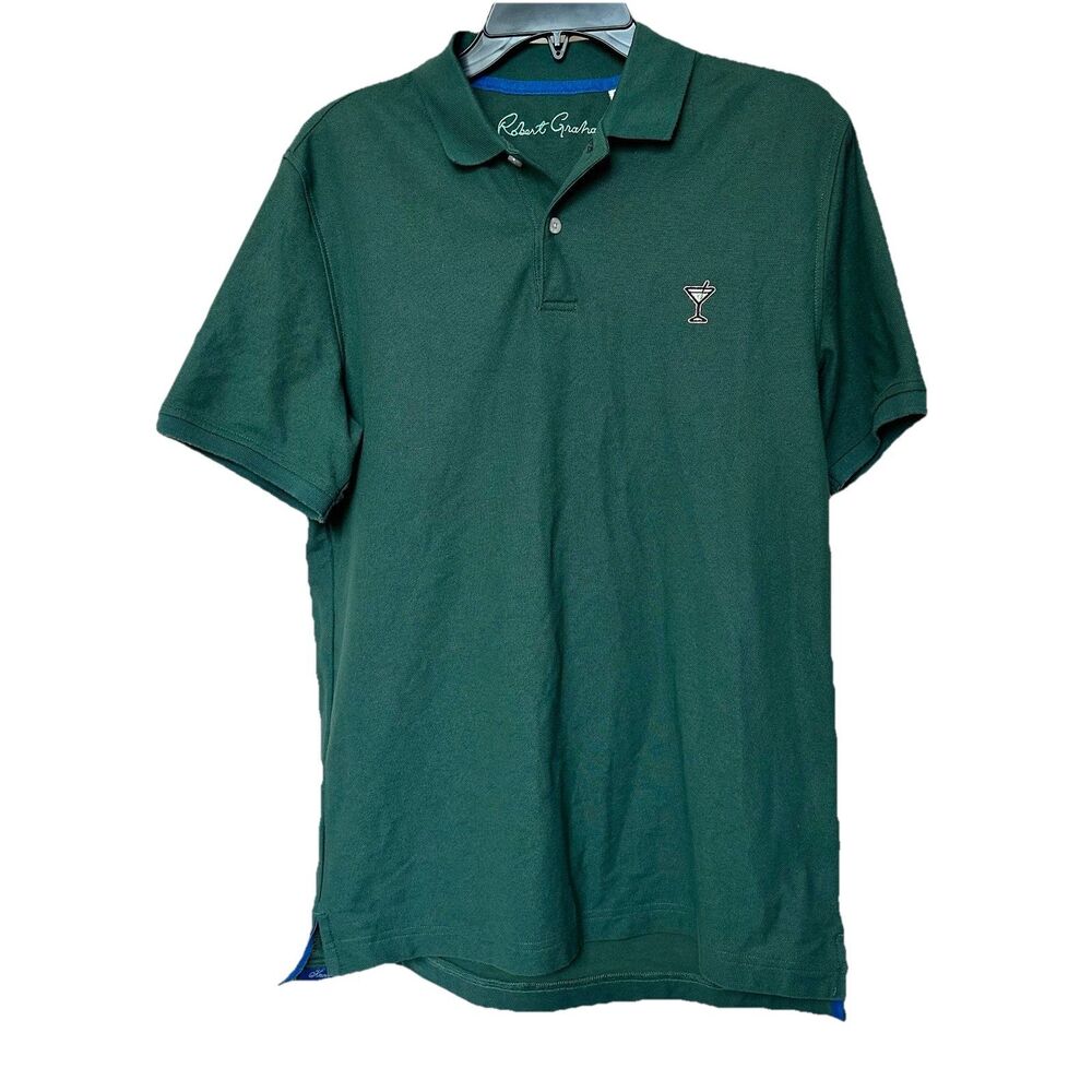 Robert Graham Polo Shirt Mens Sm Green Golf Preppy Holidays Casual Quiet Luxury